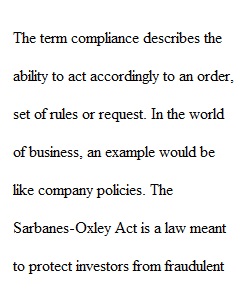 Week 4: Compliance and the Sarbanes-Oxley (SOX) Act